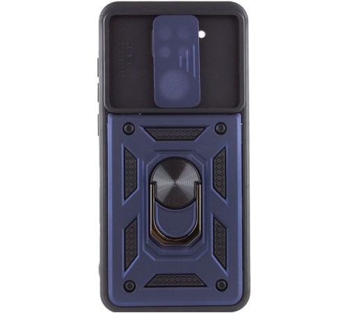 Ударостійкий чохол Camshield Serge Ring для Xiaomi Redmi Note 9 / Redmi 10X Синій (горизонт. шторка) Ударостійкий чохол Camshield Serge Ring для Xiaomi Redmi Note 9 / Redmi 10X Синій (горизонт. шторка)