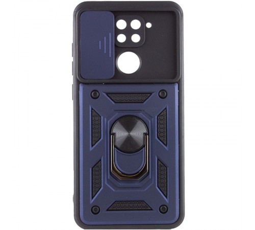Ударостійкий чохол Camshield Serge Ring для Xiaomi Redmi Note 9 / Redmi 10X Синій (горизонт. шторка) Ударостійкий чохол Camshield Serge Ring для Xiaomi Redmi Note 9 / Redmi 10X Синій (горизонт. шторка)