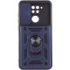 Ударостійкий чохол Camshield Serge Ring для Xiaomi Redmi Note 9 / Redmi 10X Синій (горизонт. шторка)