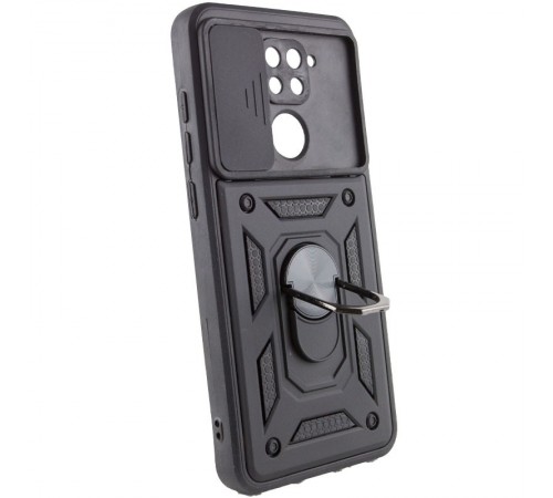 Ударостійкий чохол Camshield Serge Ring для Xiaomi Redmi Note 9 / Redmi 10X Чорний (горизонт. шторка) Ударостійкий чохол Camshield Serge Ring для Xiaomi Redmi Note 9 / Redmi 10X Чорний (горизонт. шторка)