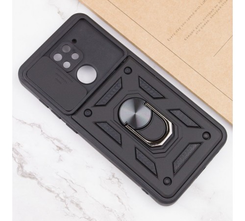 Ударостійкий чохол Camshield Serge Ring для Xiaomi Redmi Note 9 / Redmi 10X Чорний (горизонт. шторка) Ударостійкий чохол Camshield Serge Ring для Xiaomi Redmi Note 9 / Redmi 10X Чорний (горизонт. шторка)