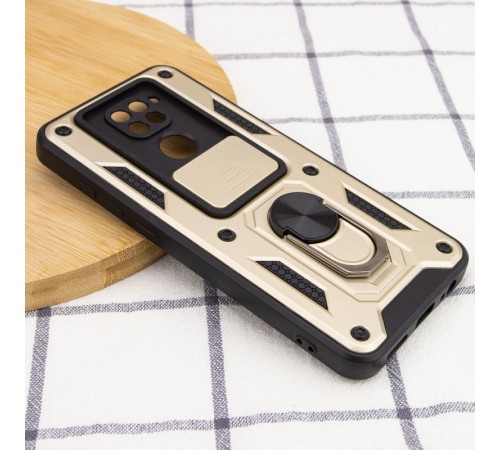 Ударостійкий чохол Camshield Serge Ring для Xiaomi Redmi Note 9 / Redmi 10X Золотий Ударостійкий чохол Camshield Serge Ring для Xiaomi Redmi Note 9 / Redmi 10X Золотий