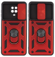 Ударостійкий чохол Camshield Serge Ring для Xiaomi Redmi Note 9s / Note 9 Pro / 9 Pro Max Червоний (горизонт. шторка)