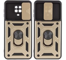 Ударостійкий чохол Camshield Serge Ring для Xiaomi Redmi Note 9s / Note 9 Pro / 9 Pro Max Золотий (горизонт. шторка)