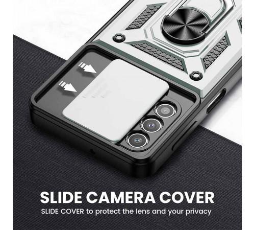 Ударостійкий чохол Camshield Serge Ring для Samsung Galaxy A52 4G / A52 5G / A52s Срібний