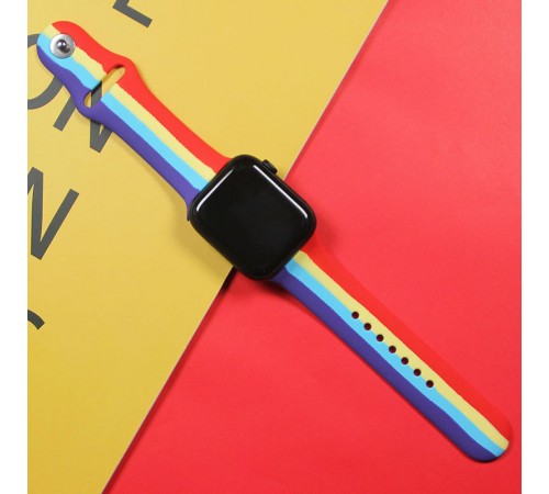 Силіконовий ремінець Rainbow для Apple Watch 42(ser.1-3)/44/45/46/49mm Фіолетовий / Червоний Силіконовий ремінець Rainbow для Apple Watch 42(ser.1-3)/44/45/46/49mm Фіолетовий / Червоний