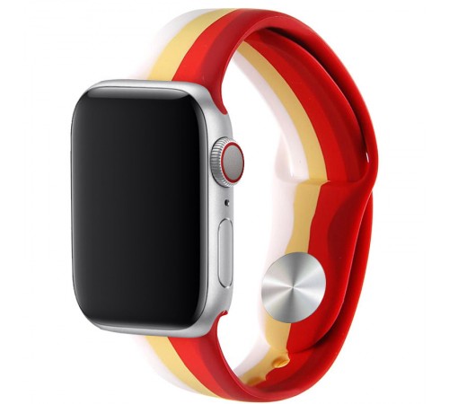 Силіконовий ремінець Rainbow для Apple Watch 42(ser.1-3)/44/45/46/49mm Червоний / Білий Силіконовий ремінець Rainbow для Apple Watch 42(ser.1-3)/44/45/46/49mm Червоний / Білий