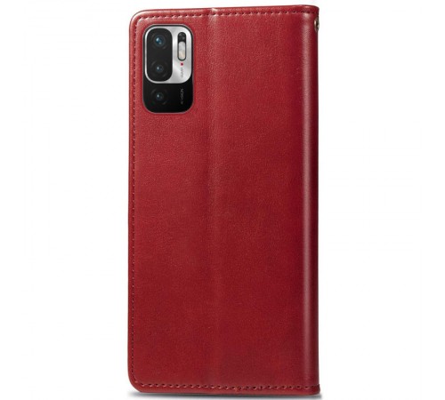 Шкіряний чохол-книжка GETMAN Gallant (PU) для Xiaomi Redmi Note 10 5G / Poco M3 Pro Червоний