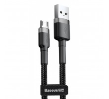 Дата кабель Baseus Cafule MicroUSB Cable 1.5A (2m) (CAMKLF-C) Сірий / Чорний