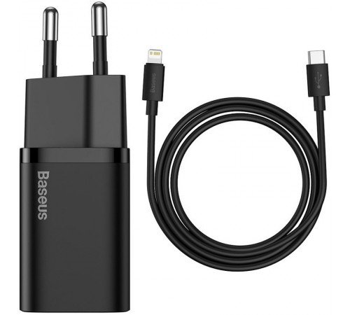 МЗП Baseus Super Si Quick Charger 20W (1USB-C) + кабель Type-C to Lightning (TZCCSUP-B) Чорний МЗП Baseus Super Si Quick Charger 20W (1USB-C) + кабель Type-C to Lightning (TZCCSUP-B) Чорний