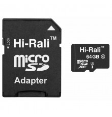 Карта пам'яті Hi-Rali (UHS-1) microSDXC Class 10 - 64GB (з адаптером) Чорний