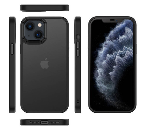 TPU+PC чохол Metal Buttons для Apple iPhone 13 mini (5.4") Чорний / Black