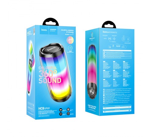 Bluetooth Колонка Hoco HC8 Pulsating colorful Чорний