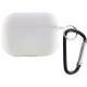 Силіконовий футляр New з карабіном для навушників Airpods Pro Білий / White