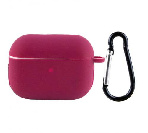 Силіконовий футляр New з карабіном для навушників Airpods Pro Бордовий / Maroon Силіконовий футляр New з карабіном для навушників Airpods Pro Бордовий / Maroon