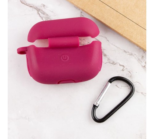 Силіконовий футляр New з карабіном для навушників Airpods Pro Бордовий / Maroon Силіконовий футляр New з карабіном для навушників Airpods Pro Бордовий / Maroon