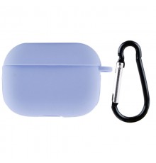 Силіконовий футляр New з карабіном для навушників Airpods Pro Блакитний / Lilac Blue