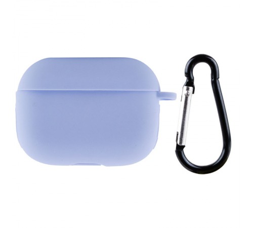Силіконовий футляр New з карабіном для навушників Airpods Pro Блакитний / Lilac Blue Силіконовий футляр New з карабіном для навушників Airpods Pro Блакитний / Lilac Blue