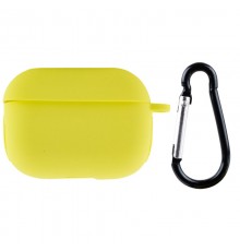 Силіконовий футляр New з карабіном для навушників Airpods Pro Жовтий / Bright Yellow
