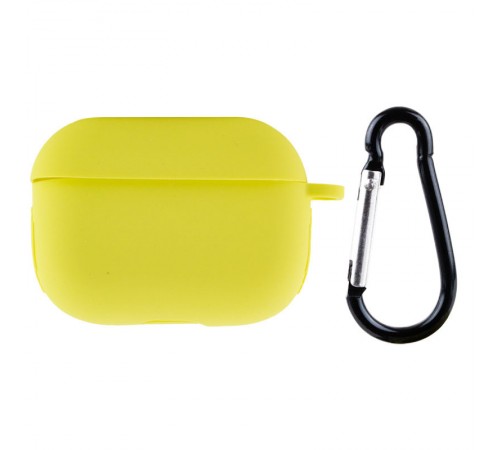 Силіконовий футляр New з карабіном для навушників Airpods Pro Жовтий / Bright Yellow Силіконовий футляр New з карабіном для навушників Airpods Pro Жовтий / Bright Yellow