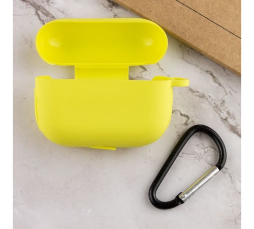 Силіконовий футляр New з карабіном для навушників Airpods Pro Жовтий / Bright Yellow Силіконовий футляр New з карабіном для навушників Airpods Pro Жовтий / Bright Yellow