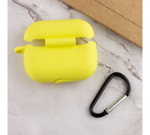 Силіконовий футляр New з карабіном для навушників Airpods Pro Жовтий / Bright Yellow Силіконовий футляр New з карабіном для навушників Airpods Pro Жовтий / Bright Yellow