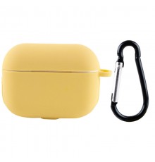 Силіконовий футляр New з карабіном для навушників Airpods Pro Жовтий / Yellow