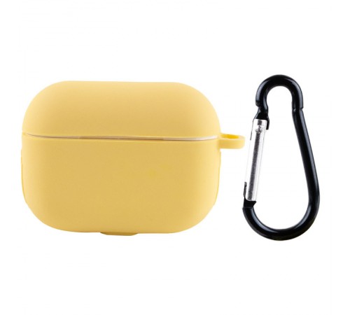 Силіконовий футляр New з карабіном для навушників Airpods Pro Жовтий / Yellow Силіконовий футляр New з карабіном для навушників Airpods Pro Жовтий / Yellow