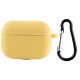 Силіконовий футляр New з карабіном для навушників Airpods Pro Жовтий / Yellow
