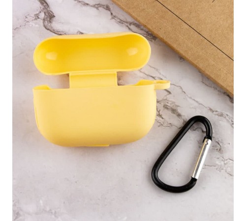 Силіконовий футляр New з карабіном для навушників Airpods Pro Жовтий / Yellow Силіконовий футляр New з карабіном для навушників Airpods Pro Жовтий / Yellow
