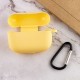 Силіконовий футляр New з карабіном для навушників Airpods Pro Жовтий / Yellow