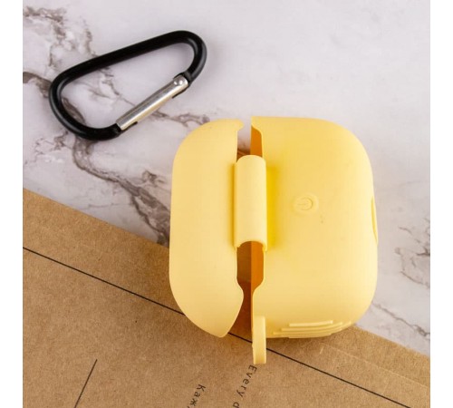 Силіконовий футляр New з карабіном для навушників Airpods Pro Жовтий / Yellow Силіконовий футляр New з карабіном для навушників Airpods Pro Жовтий / Yellow