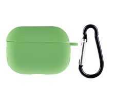 Силіконовий футляр New з карабіном для навушників Airpods Pro Зелений / Spearmint