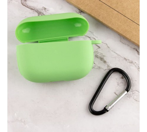 Силіконовий футляр New з карабіном для навушників Airpods Pro Зелений / Spearmint Силіконовий футляр New з карабіном для навушників Airpods Pro Зелений / Spearmint