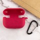 Силіконовий футляр New з карабіном для навушників Airpods Pro Червоний / Rose Red