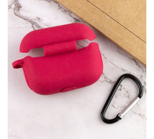 Силіконовий футляр New з карабіном для навушників Airpods Pro Червоний / Rose Red Силіконовий футляр New з карабіном для навушників Airpods Pro Червоний / Rose Red