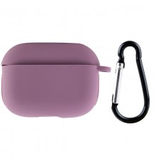 Силіконовий футляр New з карабіном для навушників Airpods Pro Ліловий / Lilac Pride