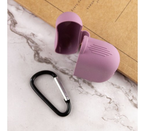 Силіконовий футляр New з карабіном для навушників Airpods Pro Ліловий / Lilac Pride Силіконовий футляр New з карабіном для навушників Airpods Pro Ліловий / Lilac Pride