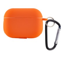 Силіконовий футляр New з карабіном для навушників Airpods Pro Помаранчевий / Apricot