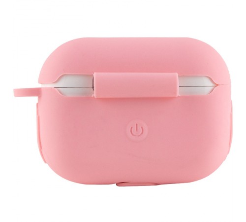 Силіконовий футляр New з карабіном для навушників Airpods Pro Рожевий / Light pink Силіконовий футляр New з карабіном для навушників Airpods Pro Рожевий / Light pink
