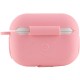 Силіконовий футляр New з карабіном для навушників Airpods Pro Рожевий / Light pink