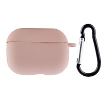 Силіконовий футляр New з карабіном для навушників Airpods Pro Рожевий / Pink Sand