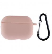 Силіконовий футляр New з карабіном для навушників Airpods Pro Рожевий / Pink Sand