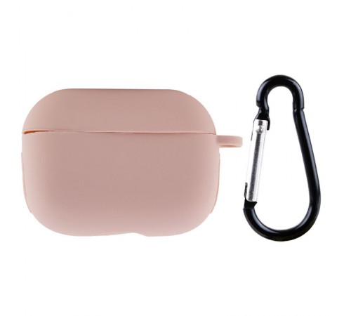 Силіконовий футляр New з карабіном для навушників Airpods Pro Рожевий / Pink Sand Силіконовий футляр New з карабіном для навушників Airpods Pro Рожевий / Pink Sand