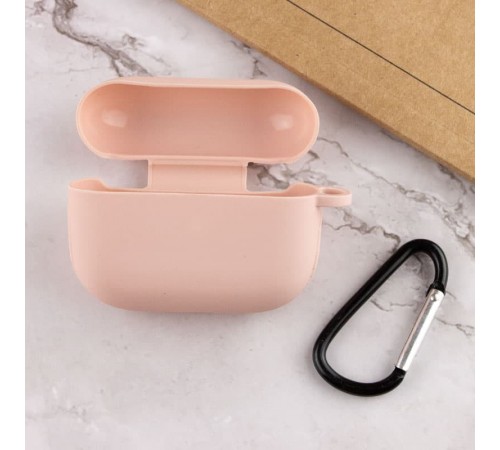 Силіконовий футляр New з карабіном для навушників Airpods Pro Рожевий / Pink Sand Силіконовий футляр New з карабіном для навушників Airpods Pro Рожевий / Pink Sand