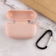 Силіконовий футляр New з карабіном для навушників Airpods Pro Рожевий / Pink Sand