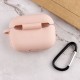 Силіконовий футляр New з карабіном для навушників Airpods Pro Рожевий / Pink Sand