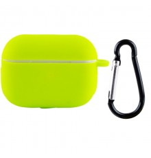 Силіконовий футляр New з карабіном для навушників Airpods Pro Салатовий / Neon green