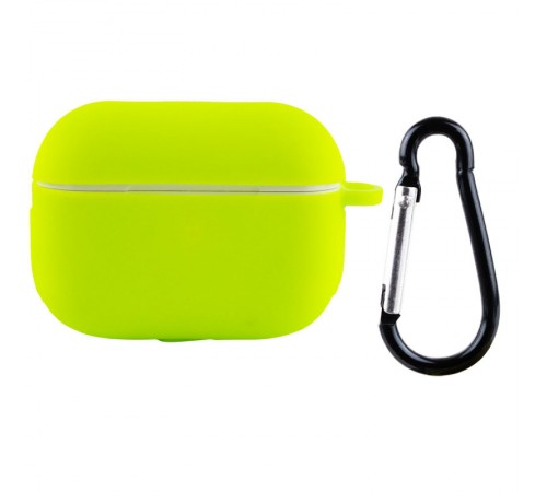Силіконовий футляр New з карабіном для навушників Airpods Pro Салатовий / Neon green Силіконовий футляр New з карабіном для навушників Airpods Pro Салатовий / Neon green