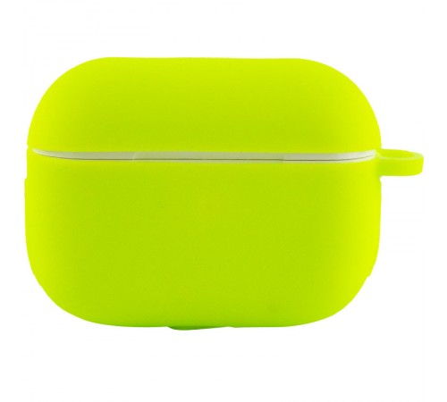 Силіконовий футляр New з карабіном для навушників Airpods Pro Салатовий / Neon green Силіконовий футляр New з карабіном для навушників Airpods Pro Салатовий / Neon green